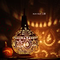 ひょうたんランプ　月と猫 ひょうたんランプ--月と猫 スタンドライト・テーブルランプ bunbun383