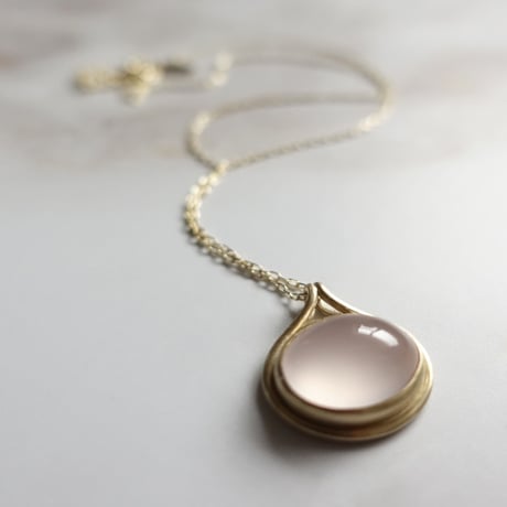 outlines necklace (ローズクォーツ）