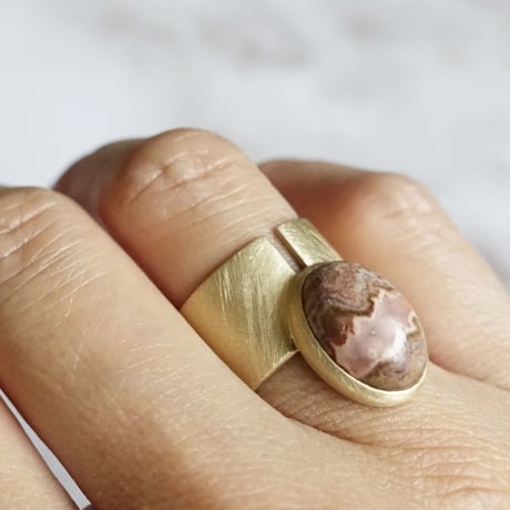 point ring (Mexican Agate) 13号
