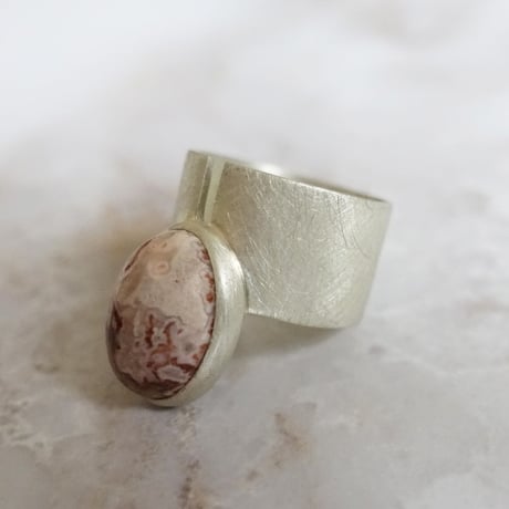point ring (Mexican Agate) SV925 13号