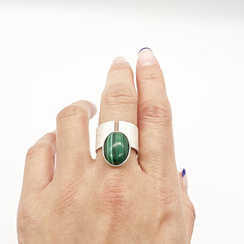 point ring (Malachite)SV925 15号 | LISRIQUE