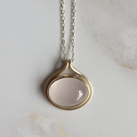 outlines necklace (ローズクォーツ）
