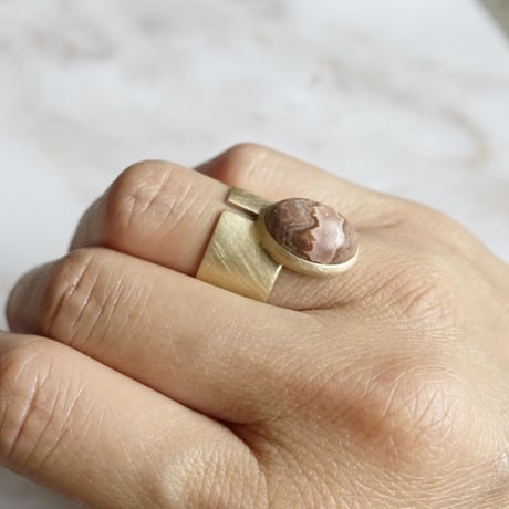 point ring (Mexican Agate) 13号