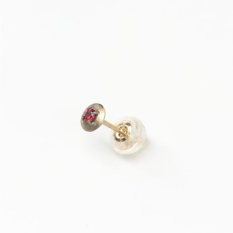 orange sapphire pierced earring