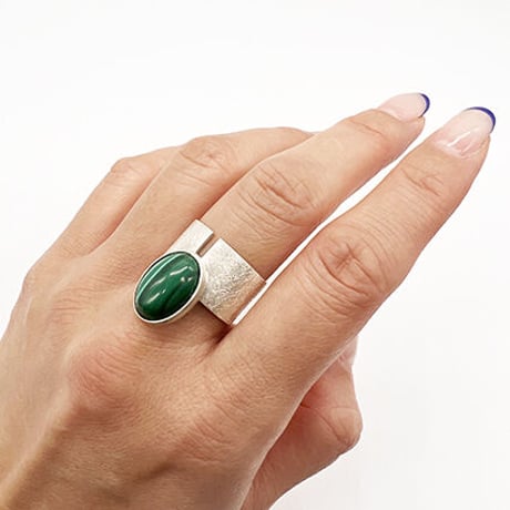 point ring (Malachite)SV925　15号