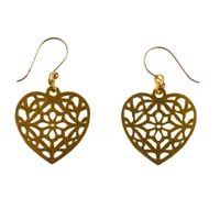 memory pierced earrings  / heart