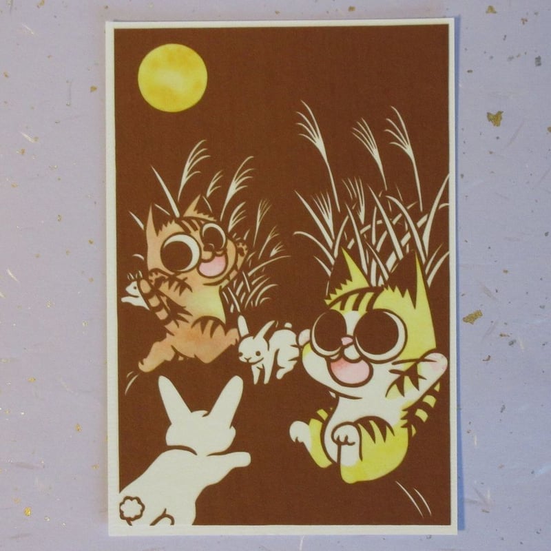 猫とうさぎの切り絵 切り絵「鳥獣戯画のうさぎ」D 切り絵 伊勢屋 通販 15148804｜Creema