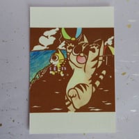 切り絵ポストカード　海遊び