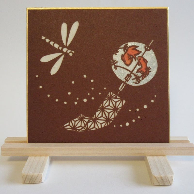 切り絵豆色紙 風鈴とんぼ | mimiねこ