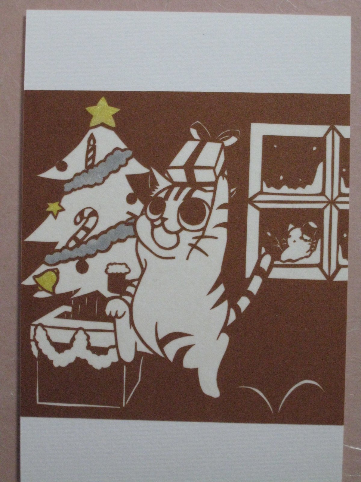 切り絵ポストカード クリスマスプレゼント | mimiねこ
