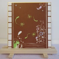 切り絵色紙　夏蛍