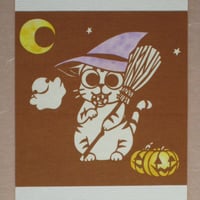 切り絵ポストカード　ハロウィンキャンディ