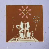切り絵豆色紙　花火（色紙立てなし）