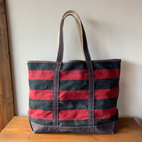 L.L.Bean BOAT AND TOTE 1990s USA Lサイズ 希少カラー ネイビーレッドボーダー ジップトップ エルエルビーン トートバッグ  vintage