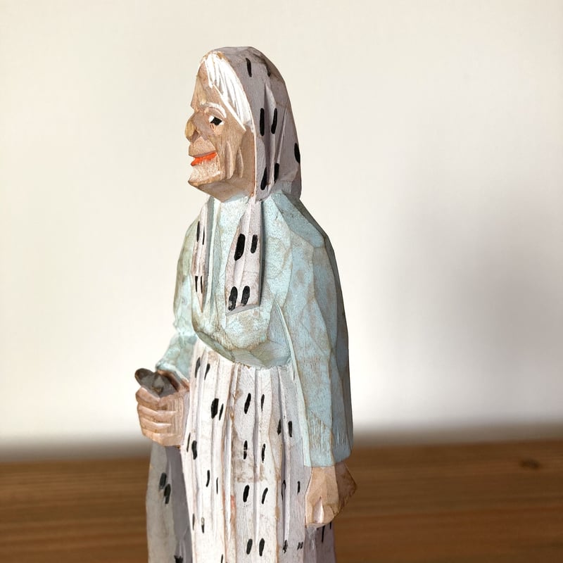 Canada Quebec Wood Carving ケベック木彫り彫刻 ／Old Woman