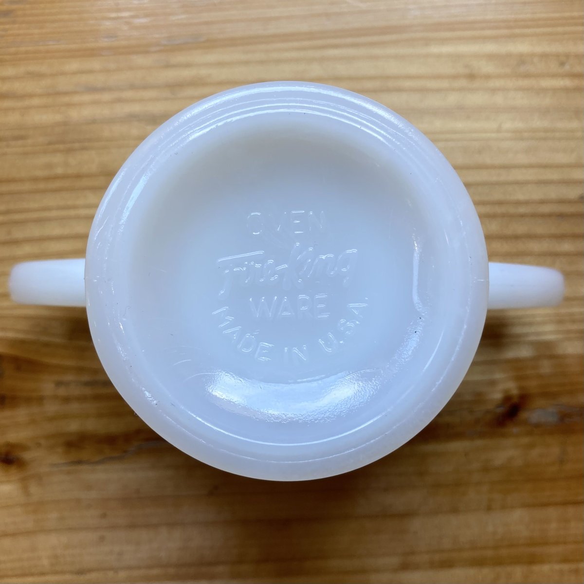 FIRE KING ファイヤーキング ホワイト スワール ゴールドリム シュガー