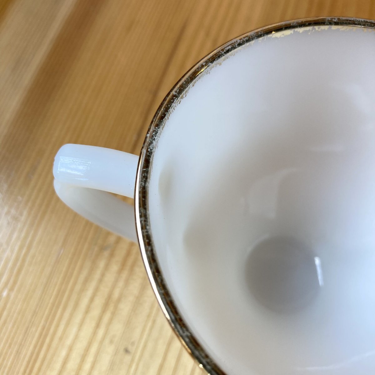 FIRE KING ファイヤーキング ホワイト スワール ゴールドリム シュガー