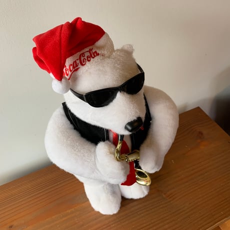 Jazz Polar Bear Coca-Cola Holding Saxophone vintage 1990s 動くポーラーベア コカコーラ ヴィンテージ