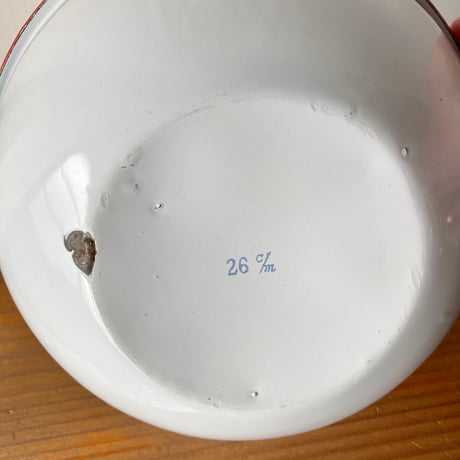 ヴィンテージ ホーローボウル 26㎝／ホワイト×レッド