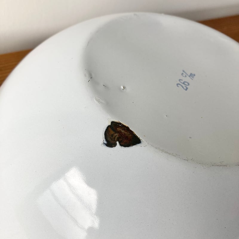 ヴィンテージ ホーローボウル 26㎝／ホワイト×レッド | MILMOUNTAIN STORE