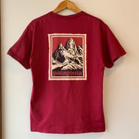 patagonia FITZROY WOODBLOCK S/S TEE 黒タグ 切手 木版画 パタゴニア VINTAGE