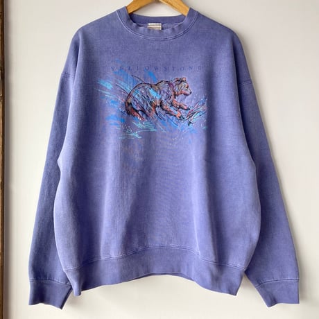 YELLOW STONE BEAR イエローストーン ベア 刺繍 アニマル柄 動物柄 スウェット 1990s