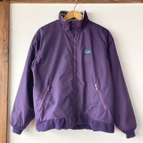 L.L.Bean エルエルビーン 美品 1980s Warm-up Jacket made in USA パープル 総柄 カタディン 山タグ ウォームアップジャケット VINTAGE