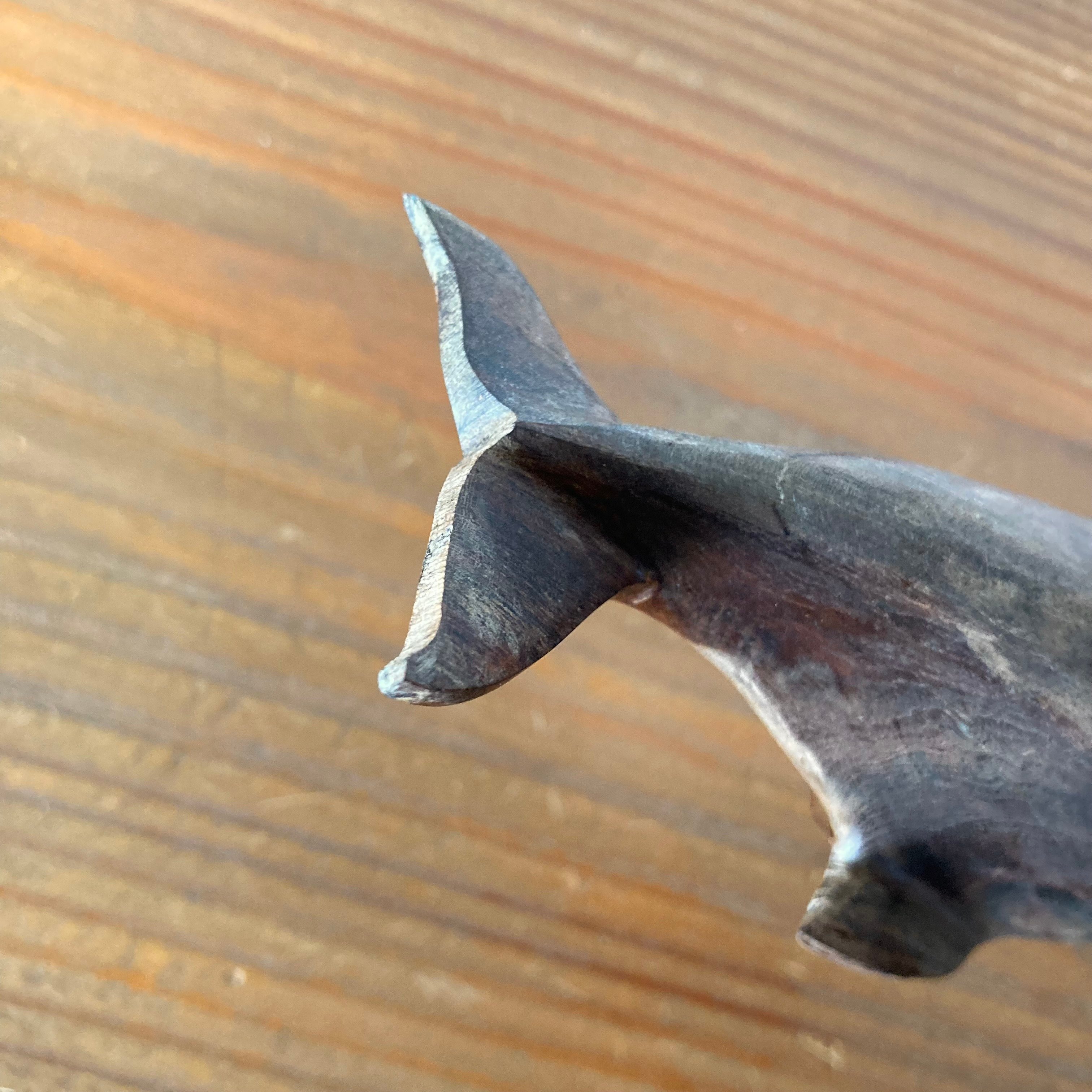 ヴィンテージ 木製イルカ Vintage Wooden Dophin Wood Carving