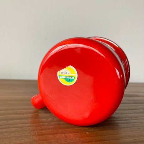 日本製 ヴィンテージ ホーローマグカップ 未使用品／レッド