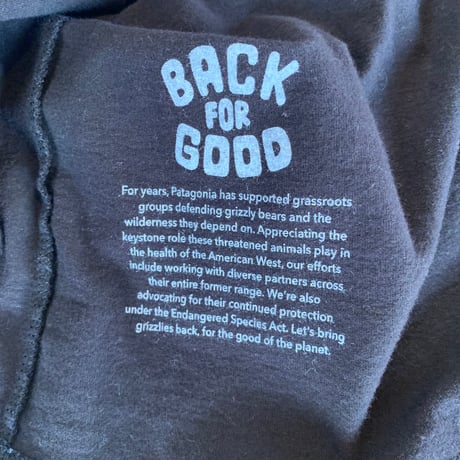 patagonia  BACK FOR GOOD BEAR S/S  パタゴニア オーガニックコットン 熊 ベアー VINTAGE