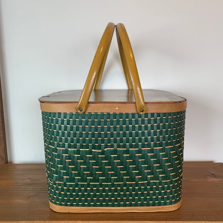 Hawkeye BURLINGTON BASKET CO. 1960年代 トールペイント ピクニックバスケット