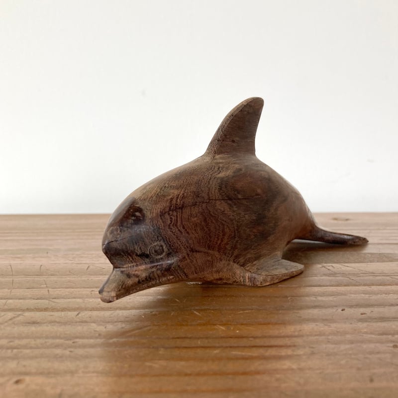 ヴィンテージ 木製イルカ Vintage Wooden Dophin Wood Carving