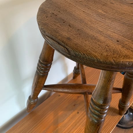 OAK WOOD STOOL 1900s ENGLAND antique vintage 1900年代 オーク ウッド スツール