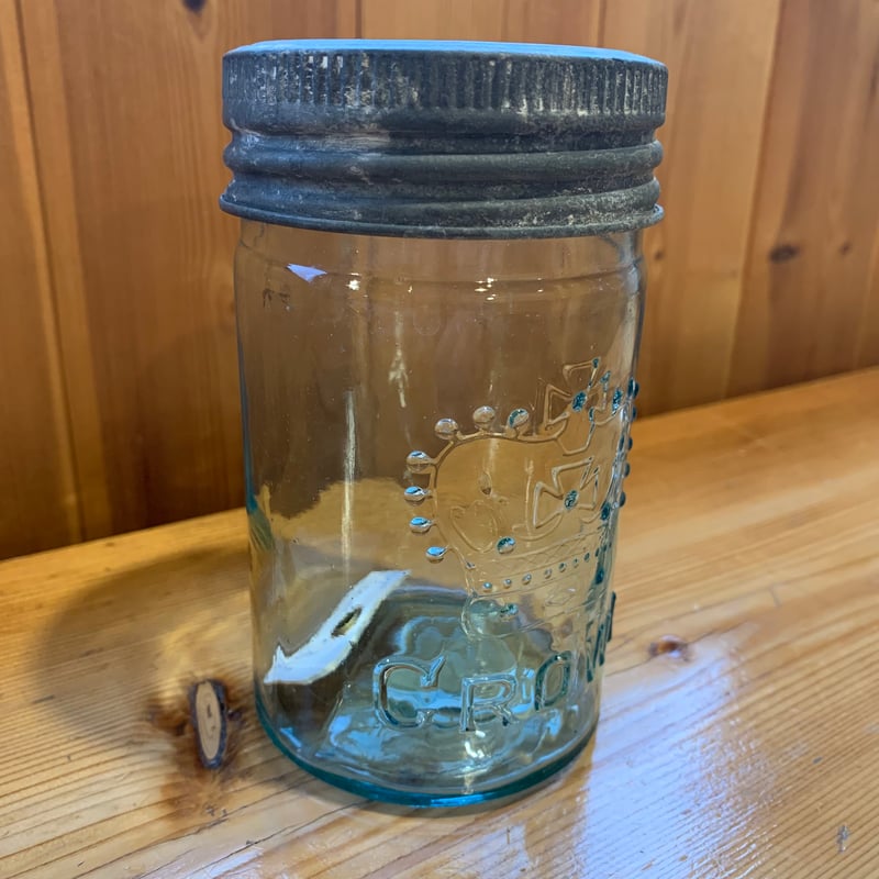 CROWN MASON JAR 1930s クラウン 4 保存瓶 小 密封容器 カナダ vin