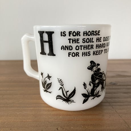 HAZEL ATLAS ヘーゼルアトラス チャイルドマグ 動物アルファベット Horse／ブラック