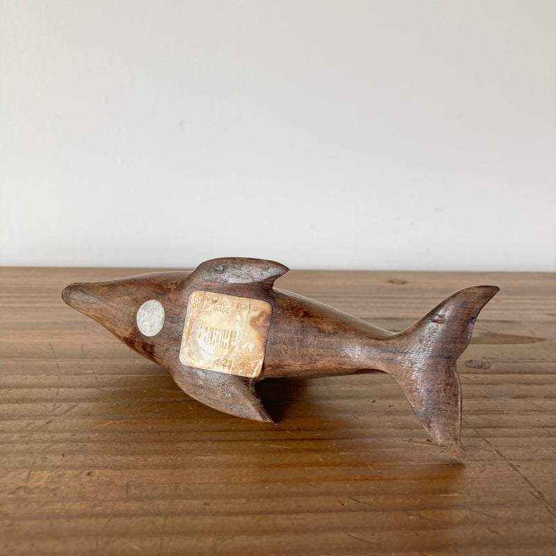 ヴィンテージ 木製イルカ Vintage Wooden Dophin Wood Carving
