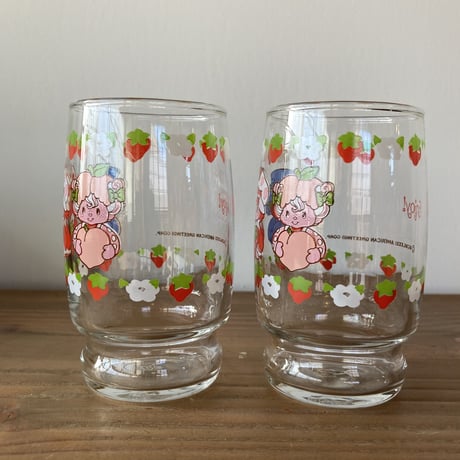 Strawberry Shortcake ストロベリーショートケーキ グラス2点セット1980s／Anchor Hocking