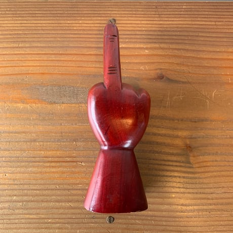 WOODEN FUCK SIGN FIGURINE 1970s ピースサイン ファックサイン 木彫置物 vintage