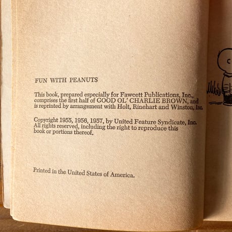 PEANUTS BOOK [FUN WITH PEANUTS] ヴィンテージ ピーナッツコミック ペーパーバック／CHARLES M. SCHULZ