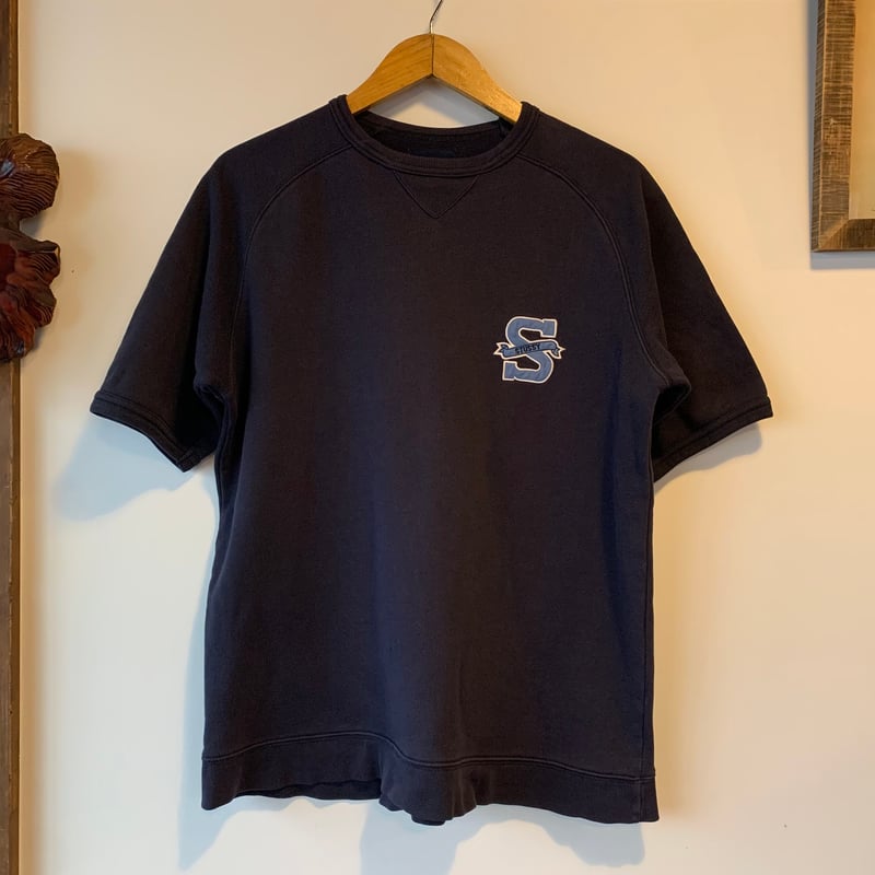 90s stussy ラグランスリーブ ロンT 刺繍ロゴ 紺タグ パキスタン製