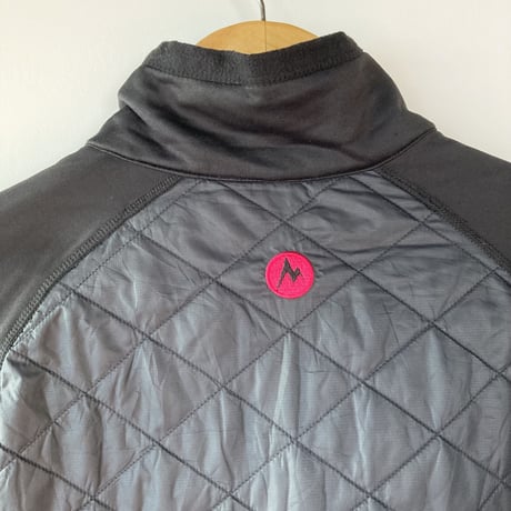 Marmot フリース キルティング ジャケット WOMENS-L 1990s／ブラック×ピンク