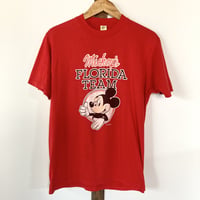 VINTAGE Mickey ミッキー S/S TEE／レッド FLORIDA TEAM 1970～1980s