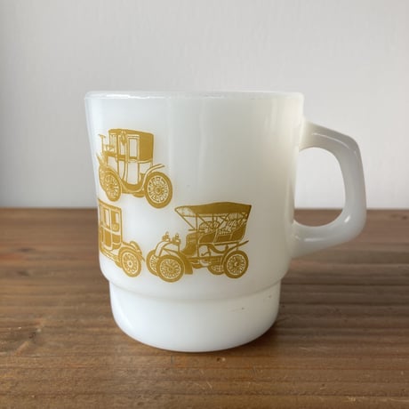 FIRE KING Classic Car ファイヤーキング クラシックカー マグカップ／黄土