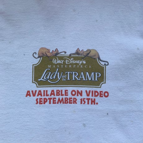 Lady and the Tramp Walt Disney わんわん物語 1990s S/S TEE vintage