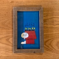 WOOD LIFE SERVICE NO.30 snoopy peanuts OLD WOOD FRAME 古材 額縁