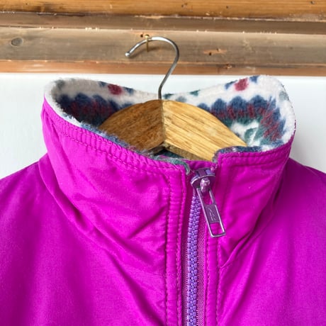 L.L.Bean エルエルビーン 極美品 1980s Warm-up Jacket made in USA  パープルピンク 総柄 カタディン 山タグ  ウォームアップジャケット VINTAGE