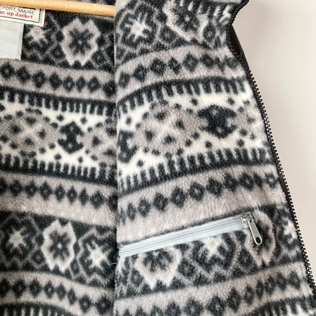 L.L.Bean エルエルビーン 極美品 1980s Warm-up Jacket made in USA ダークグレー 総柄 カタディン 山タグ ウォームアップジャケット VINTAGE