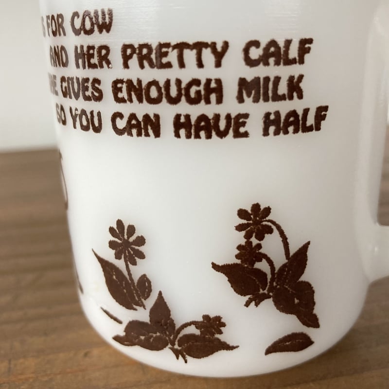 HAZEL ATLAS ヘーゼルアトラス チャイルドマグ 動物アルファベット Cow