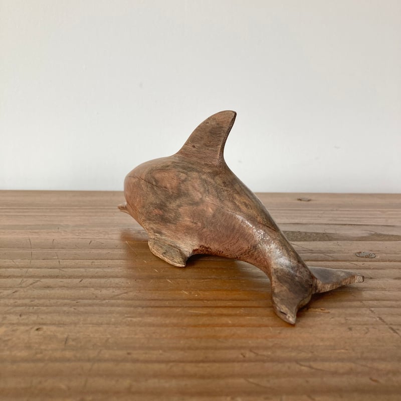 ヴィンテージ 木製イルカ Vintage Wooden Dophin Wood Carving
