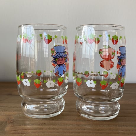 Strawberry Shortcake ストロベリーショートケーキ グラス2点セット1980s／Anchor Hocking